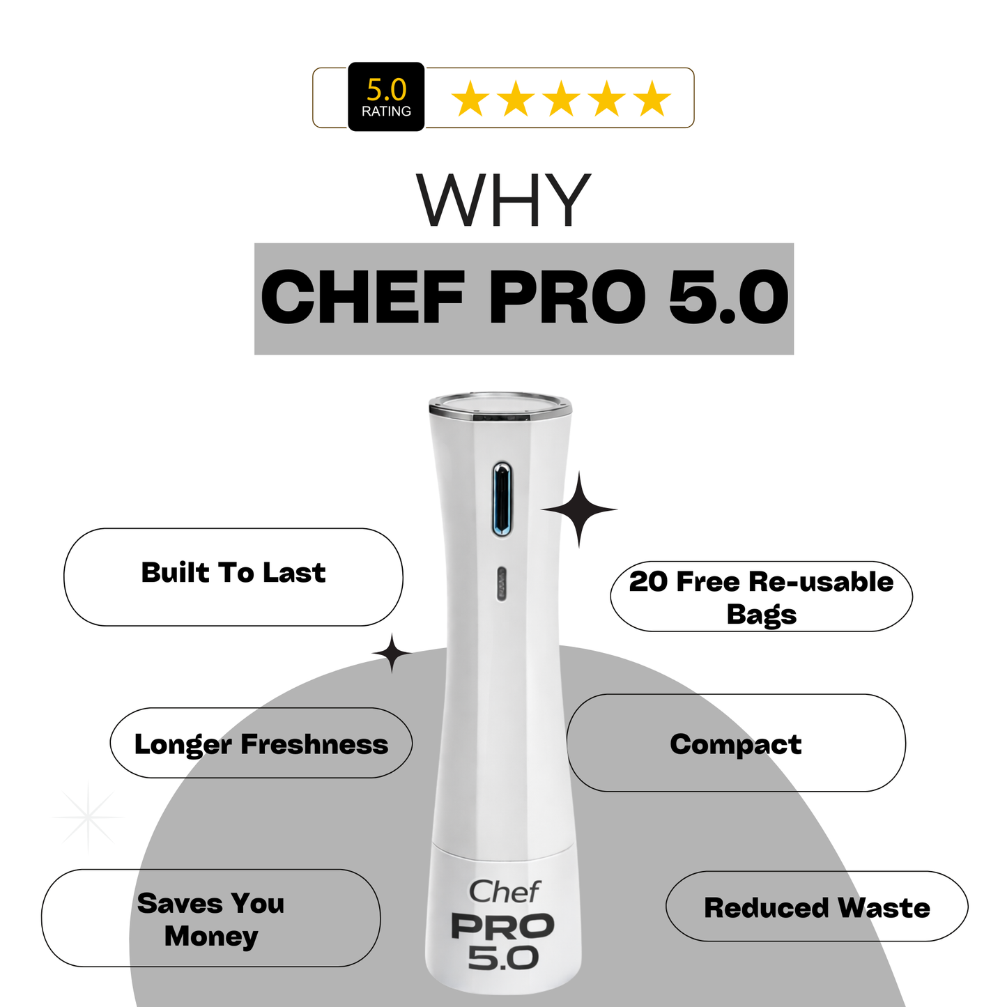 Chef PRO 5.0 Compact Vacuum Sealer